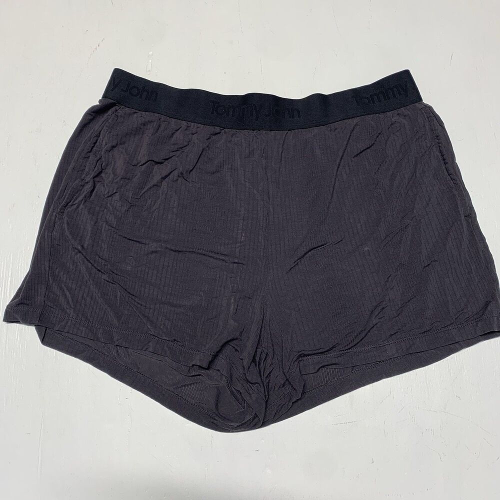 Tommy John Women’s Size Large Second Skin Sleep Shorts Black Soft Lounge